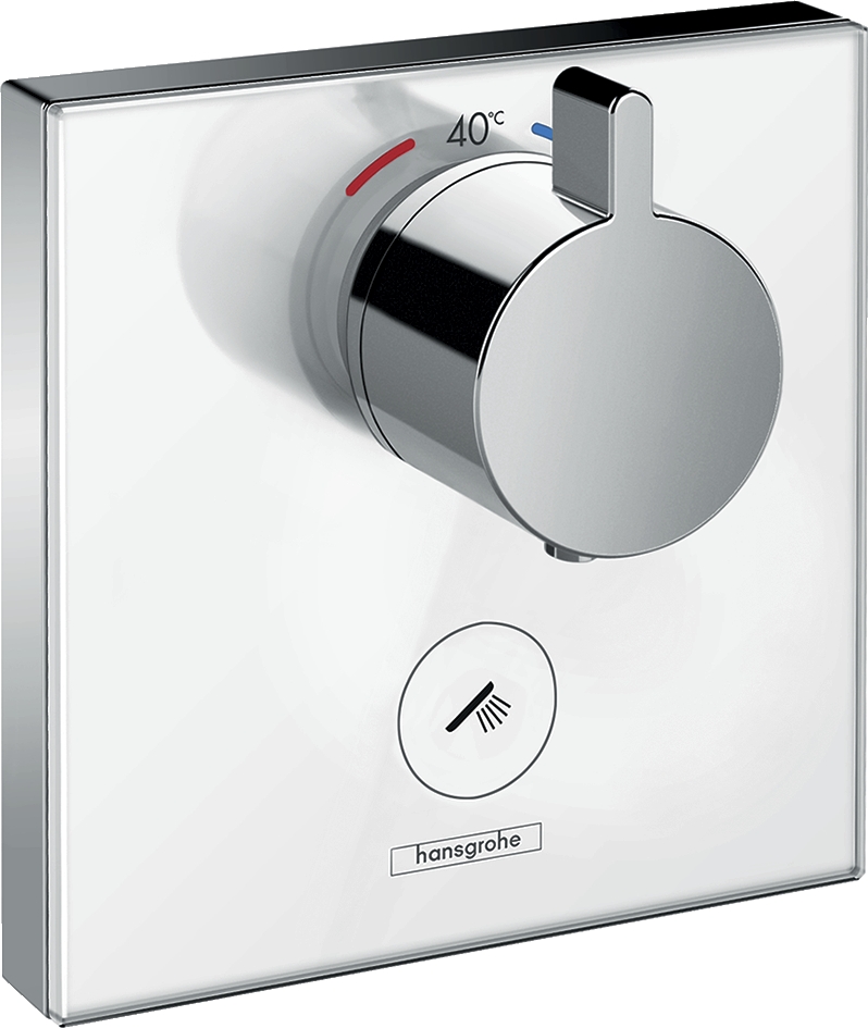 Mitigeur thermostatique douche encastré ShowerSelect Glass haut débit Hansgrohe