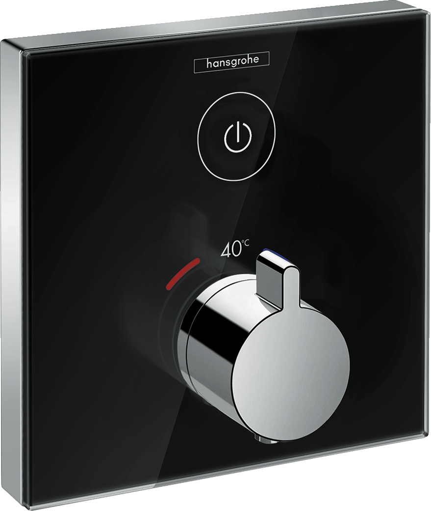 Mitigeur thermostatique douche encastré ShowerSelect Glass avec robinet d'arrêt Hansgrohe