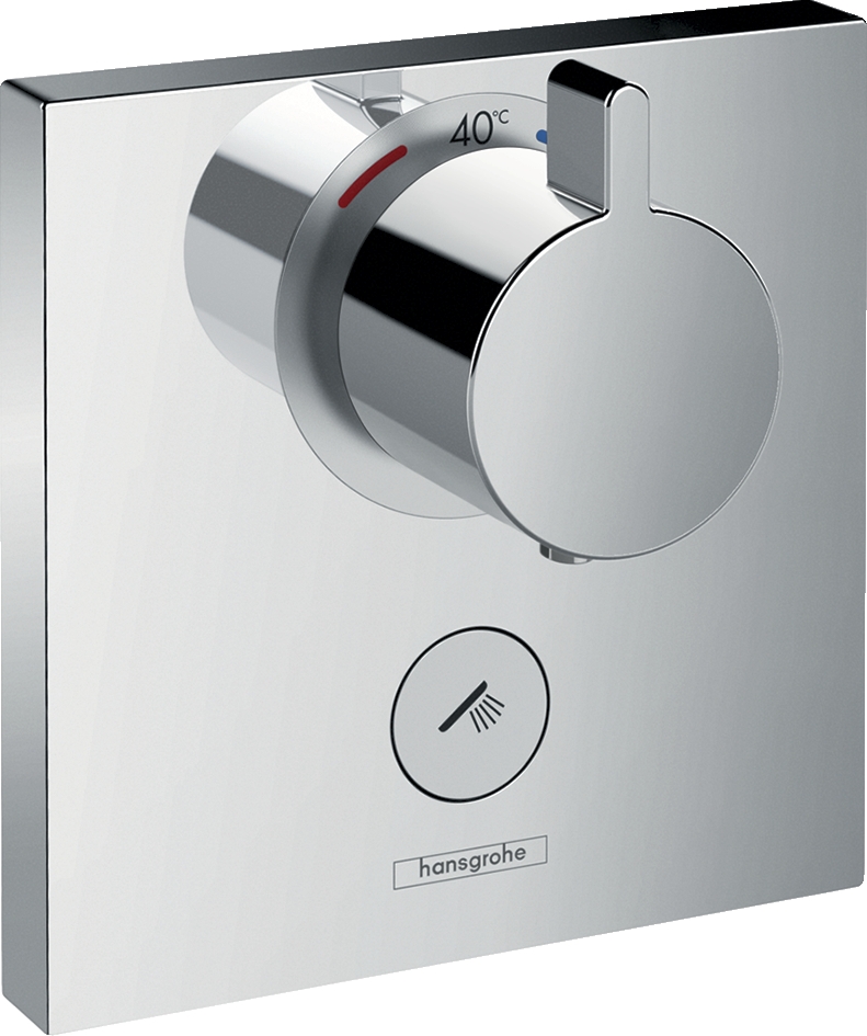  Mitigeur thermostatique douche encastré ShowerSelect carré haut débit 1 sortie et 1 sortie additionnelle 