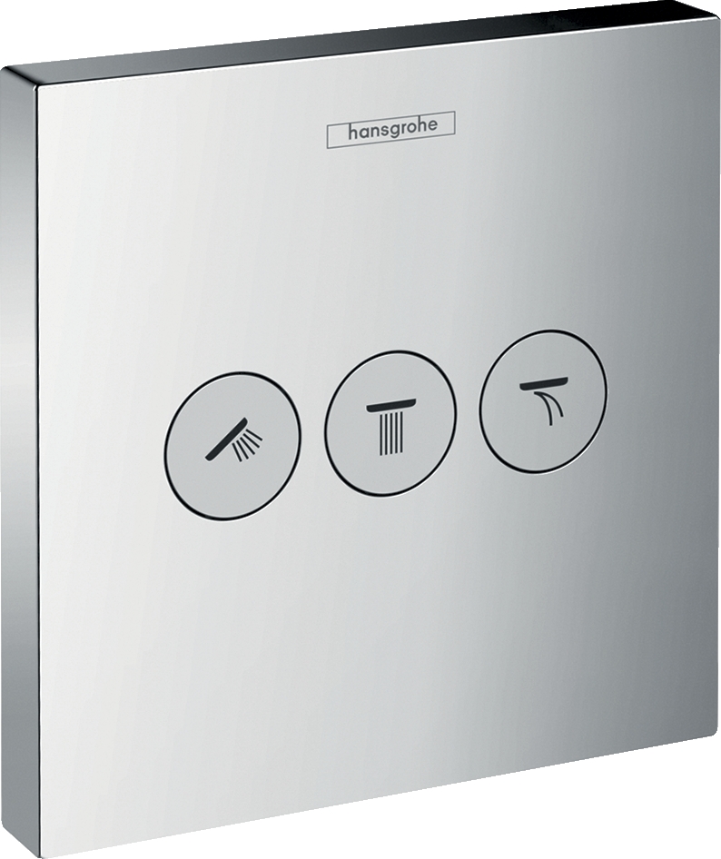 Mitigeur thermostatique douche encastré ShowerSelect carré avec 3 sorties Hansgrohe
