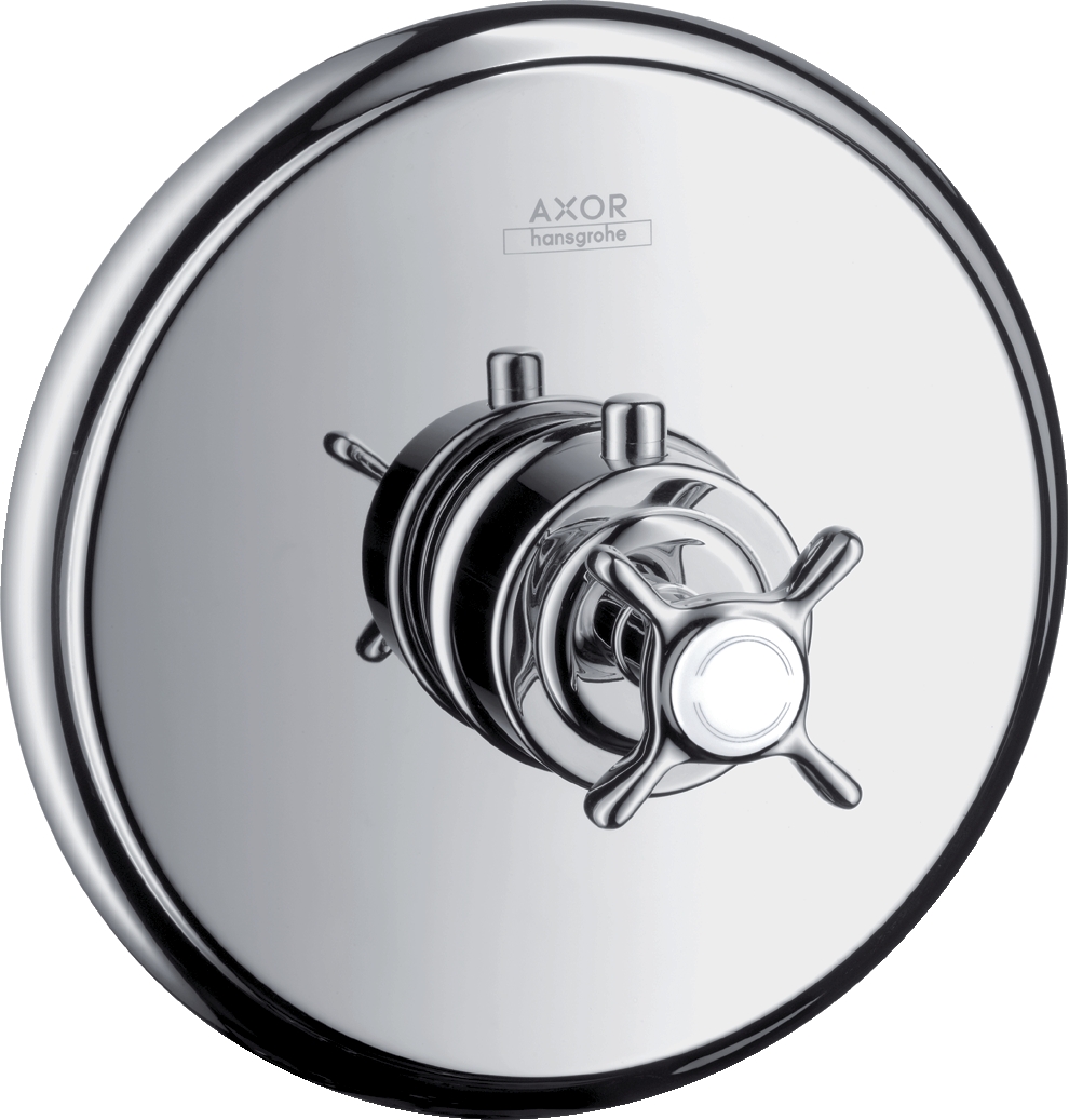 Mitigeur thermostatique de douche encastré Montreux haut débit - Poignée croisillon Axor