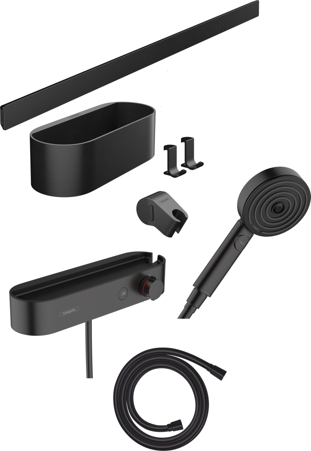 Combiné de douche thermostatique Wallstoris avec accessoires Hansgrohe