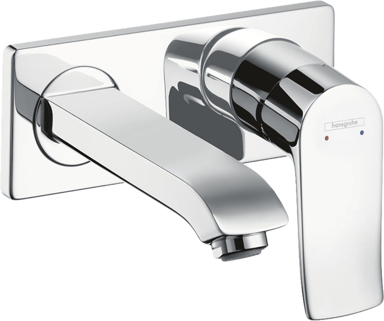 Mitigeur lavabo 2 trous Metris EcoSmart avec platine - Bec 165 mm Hansgrohe