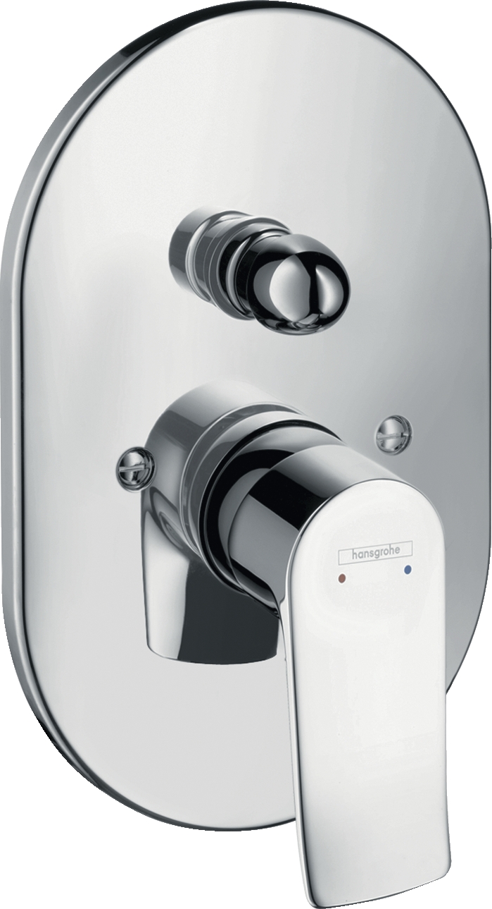 Mitigeur inverseur bain-douche encastré Metris - Platine oblongue Hansgrohe
