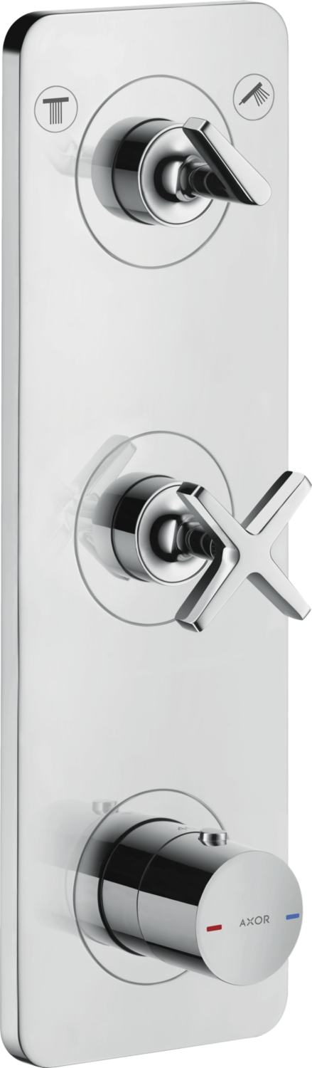 Mitigeur thermostatique Citterio E 2 sorties avec robinet d'arrêt Axor