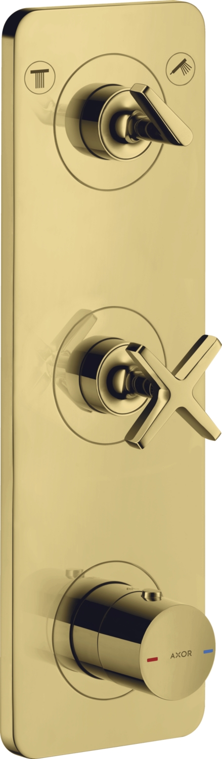 Mitigeur thermostatique Citterio E 2 sorties avec robinet d'arrêt Axor