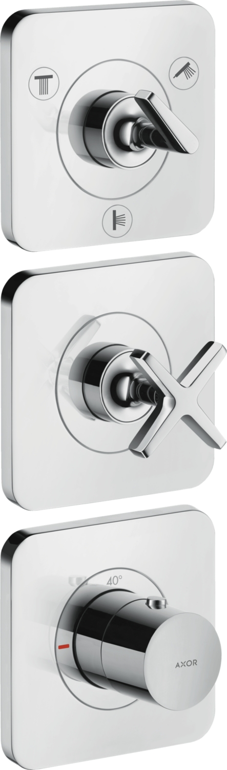 Mitigeur thermostatique Citterio E 3 trous encastré avec robinet d'arrêt Axor