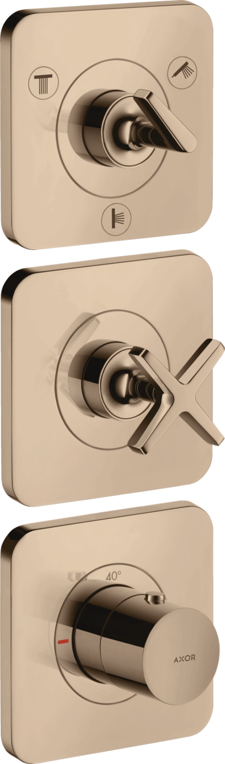 Mitigeur thermostatique Citterio E 3 trous encastré avec robinet d'arrêt Axor