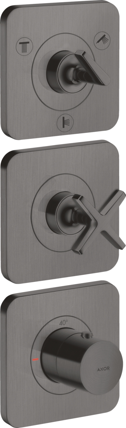 Mitigeur thermostatique Citterio E 3 trous encastré avec robinet d'arrêt Axor