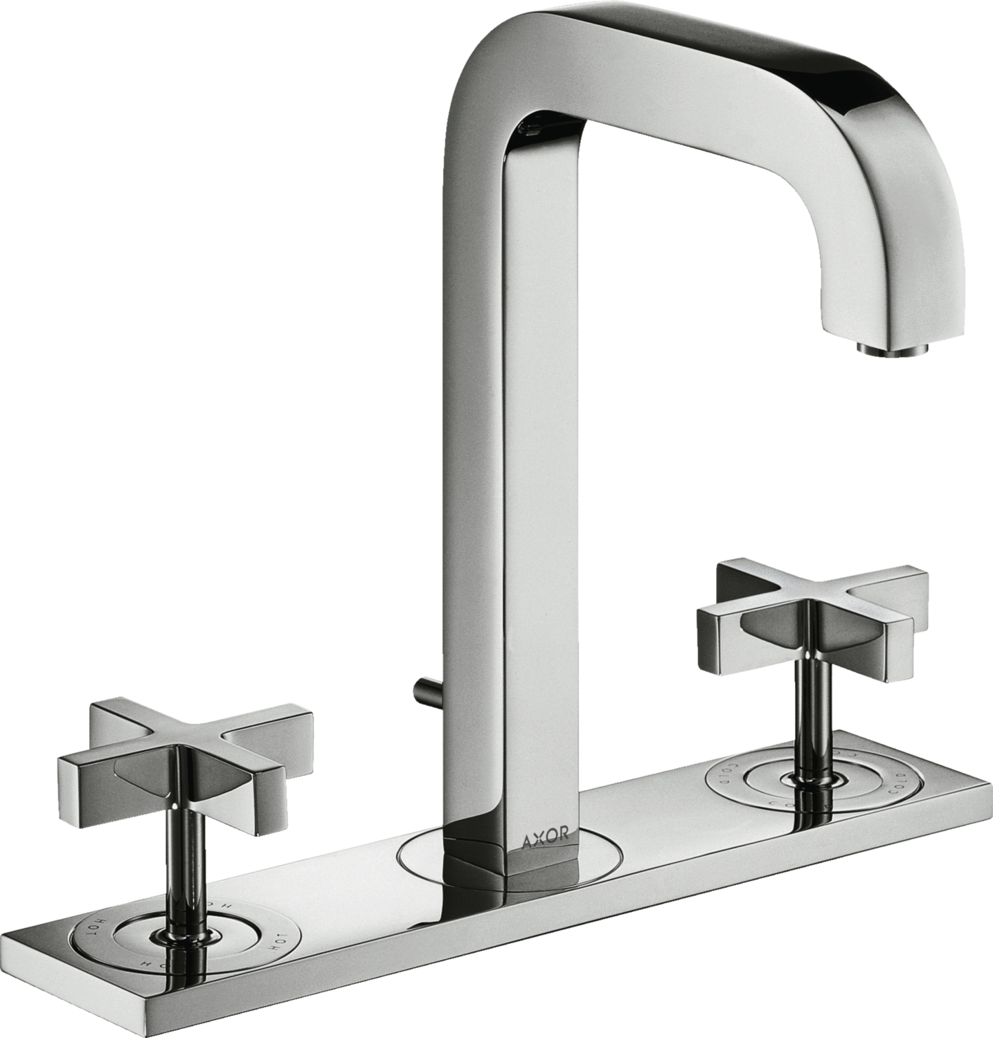 Mélangeur lavabo 3 trous Citterio 170 avec platine - Poignées croisillons Axor