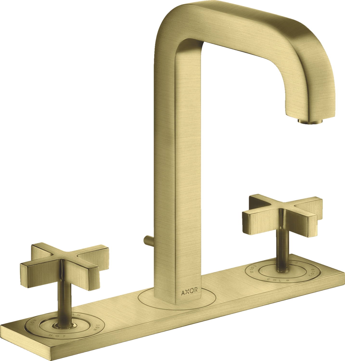 Mélangeur lavabo 3 trous Citterio 170 avec platine - Poignées croisillons Axor