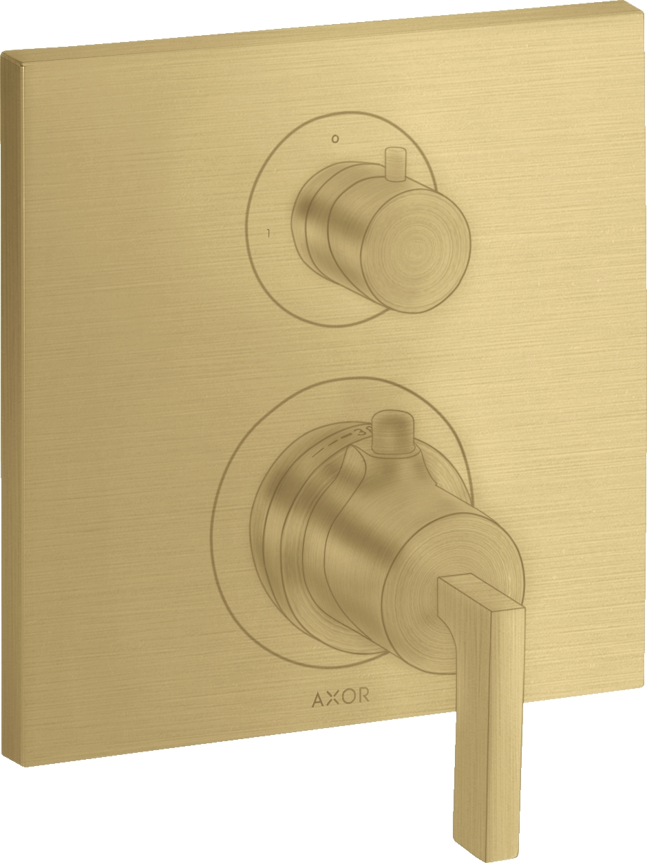 Mitigeur thermostatique de douche encastré Citterio avec robinet d'arrêt Axor