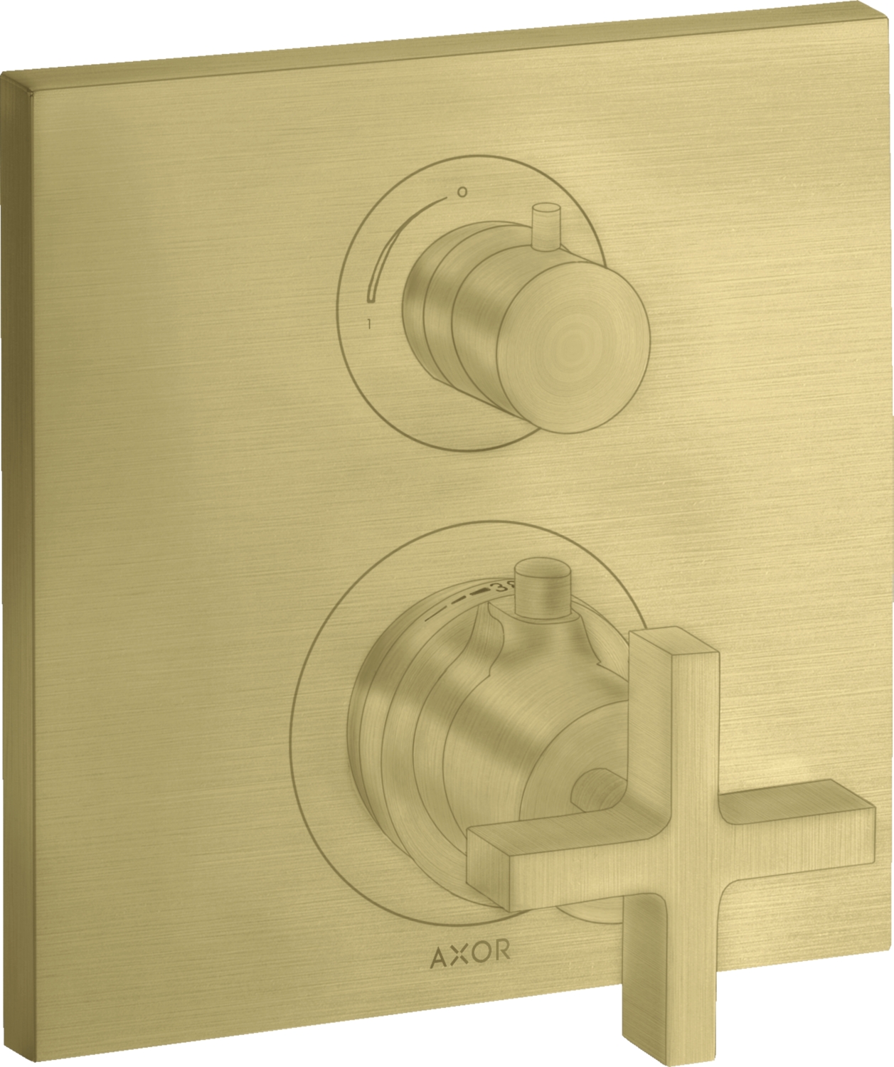 Mitigeur thermostatique de douche encastré Citterio avec robinet d'arrêt - Poignée croisillon Axor