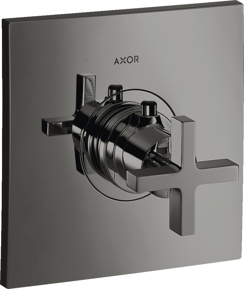 Mitigeur thermostatique de douche encastré Citterio haut débit - Poignée croisillon Axor