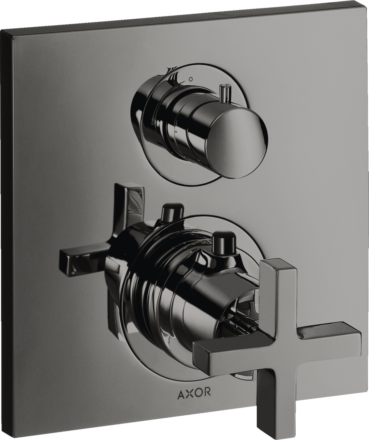 Mitigeur thermostatique inverseur encastré Citterio avec robinet d'arrêt - Poignée croisillon Axor