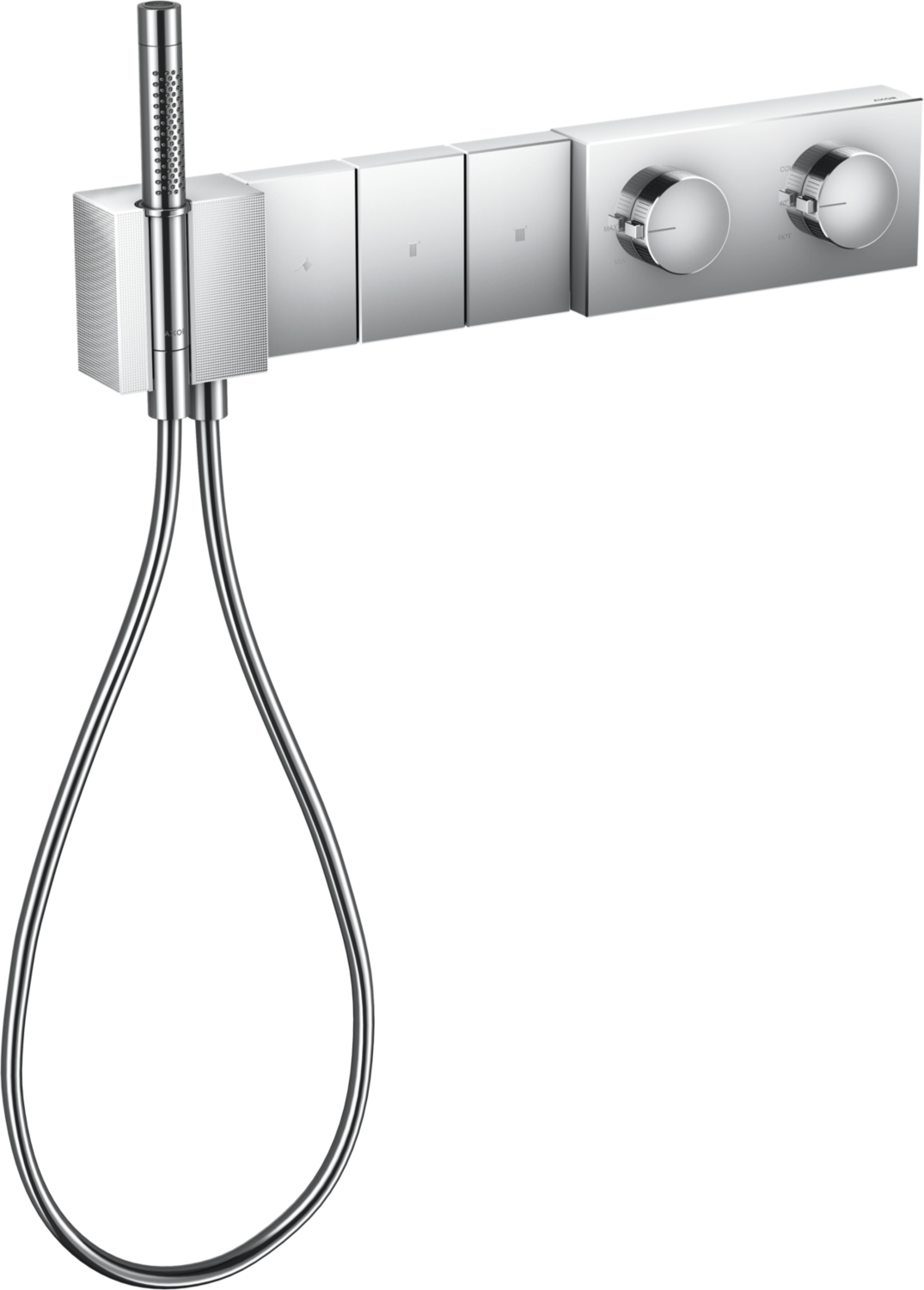 Module thermostatique Edge coupe diamant avec douchette avec 3 sorties Axor