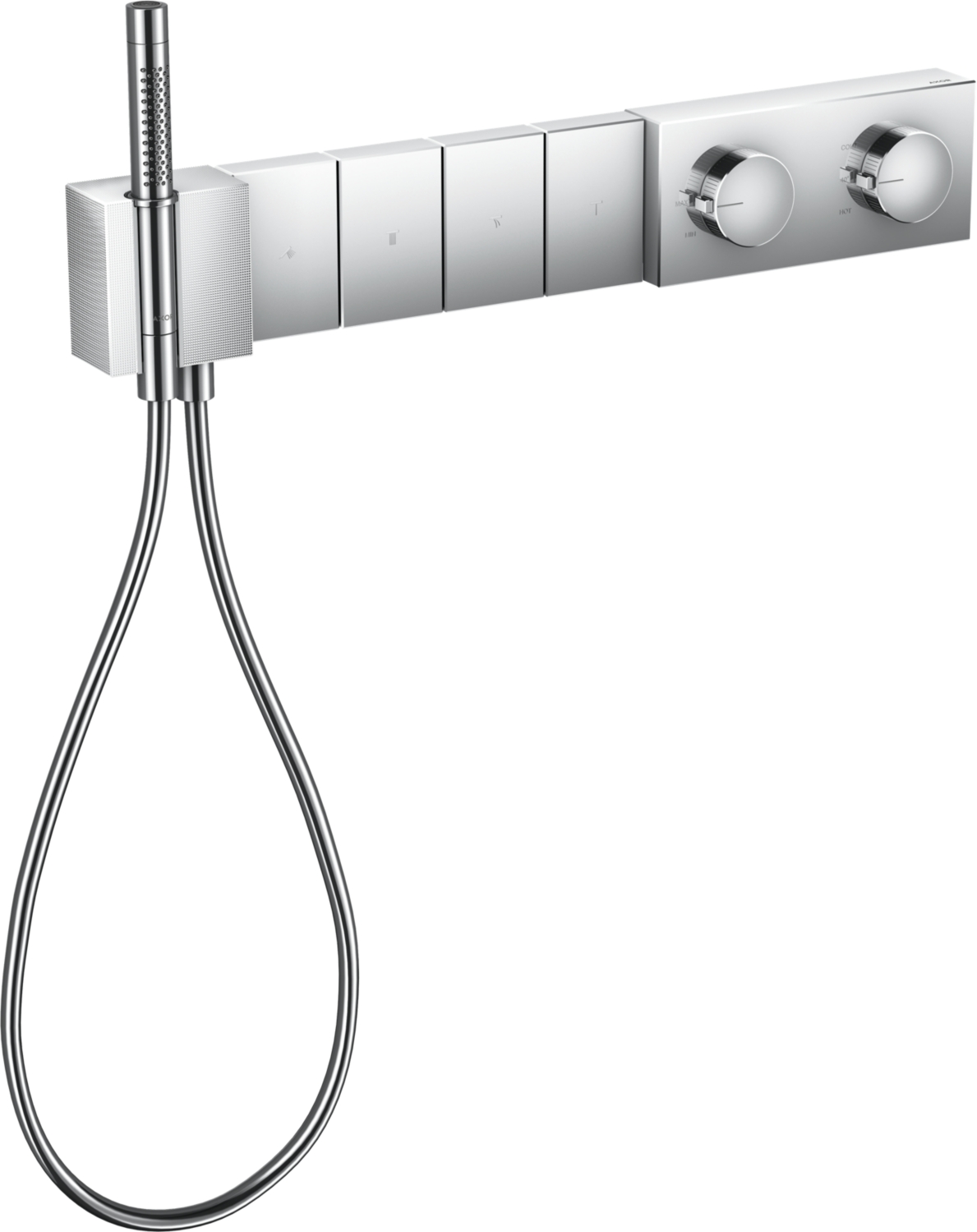 Module thermostatique Edge coupe diamant avec douchette avec 4 sorties Axor