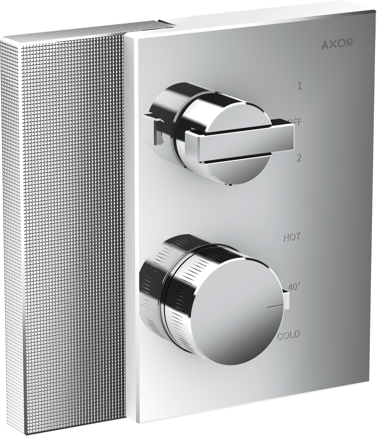 Mitigeur thermostatique inverseur Edge coupe diamant avec robinet d'arrêt Axor