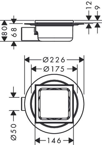 Siphon de sol 150/150 RainDrain Spot Hansgrohe