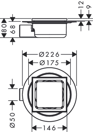 Siphon receveur 150/150 RainDrain Spot Hansgrohe