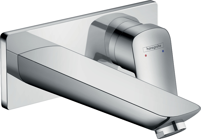 Mitigeur lavabo 2 trous Logis EcoSmart avec platine - Bec 195 mm Hansgrohe