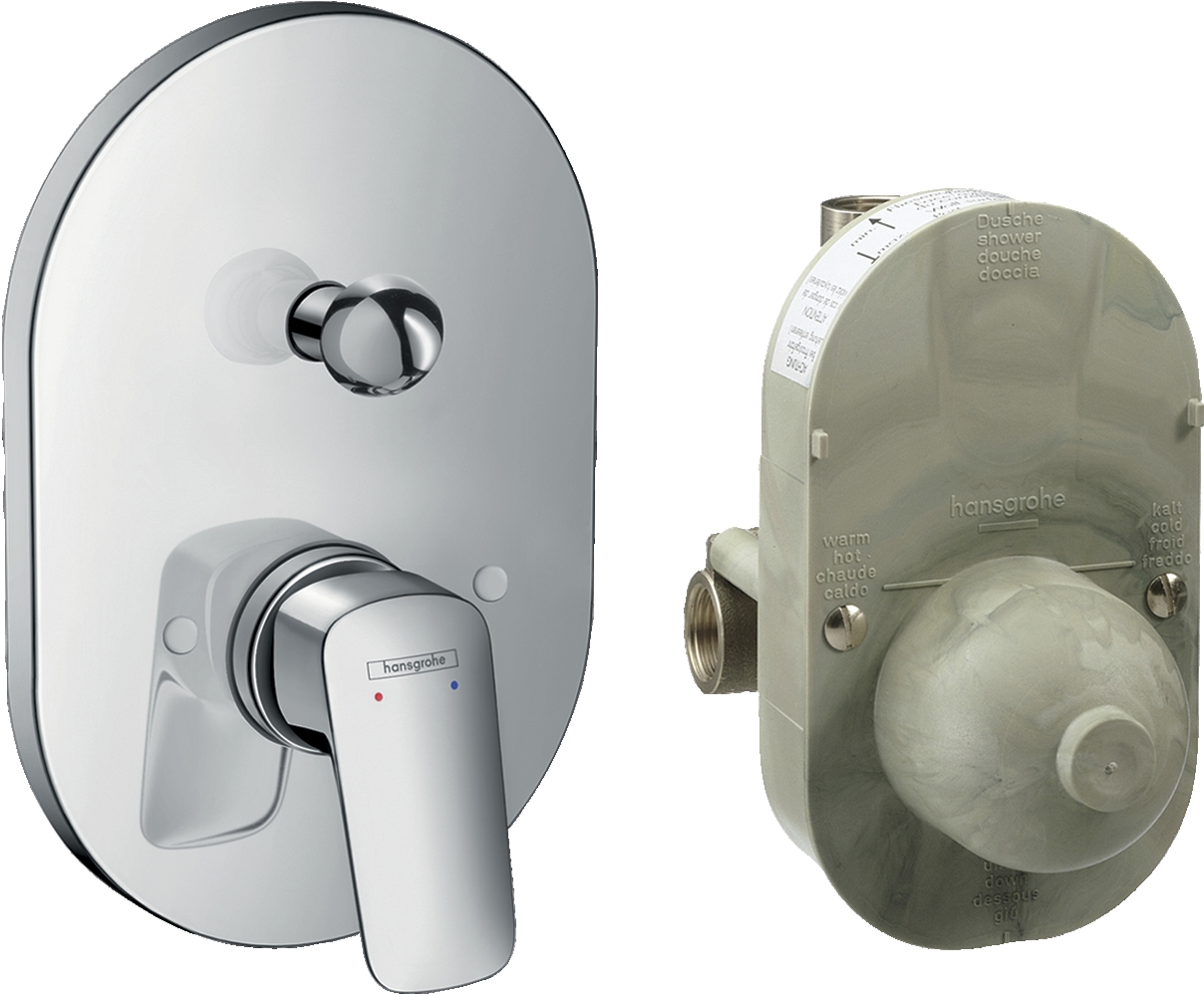 Set mitigeur inverseur et corps encastré bain-douche Logis Hansgrohe