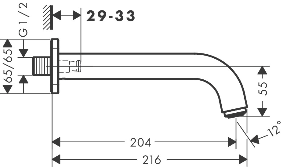 Bec encastré Vernis Shape Hansgrohe