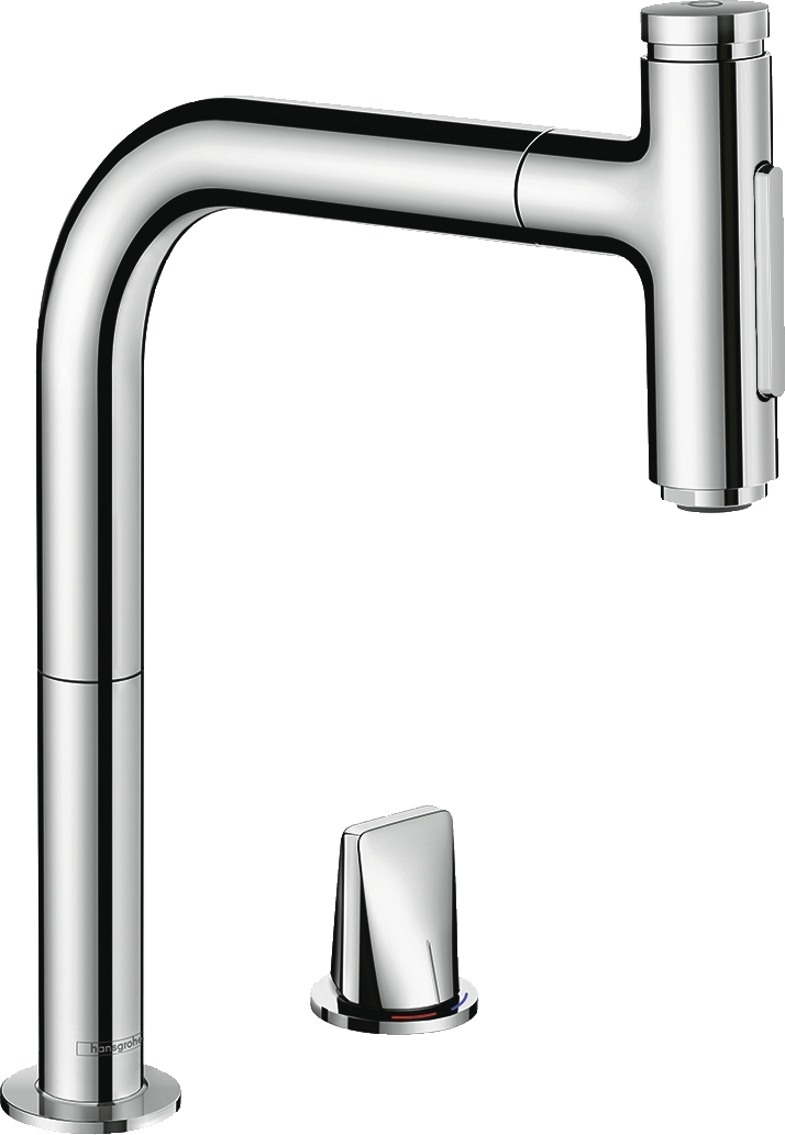 Mitigeur évier 2 trous Metris Select M71 - Avec douchette extractible 2 jets Hansgrohe