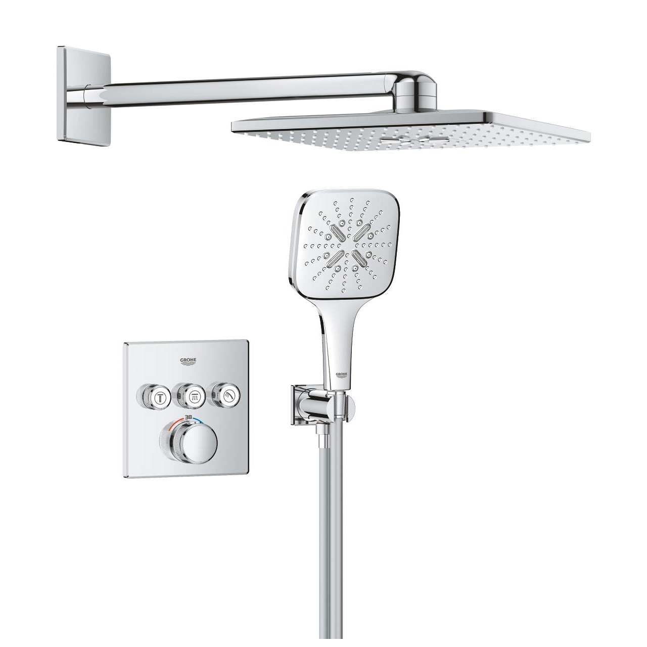 Pack encastré Grohtherm SmartControl Rainshower SmartActive 310 Cube Grohe