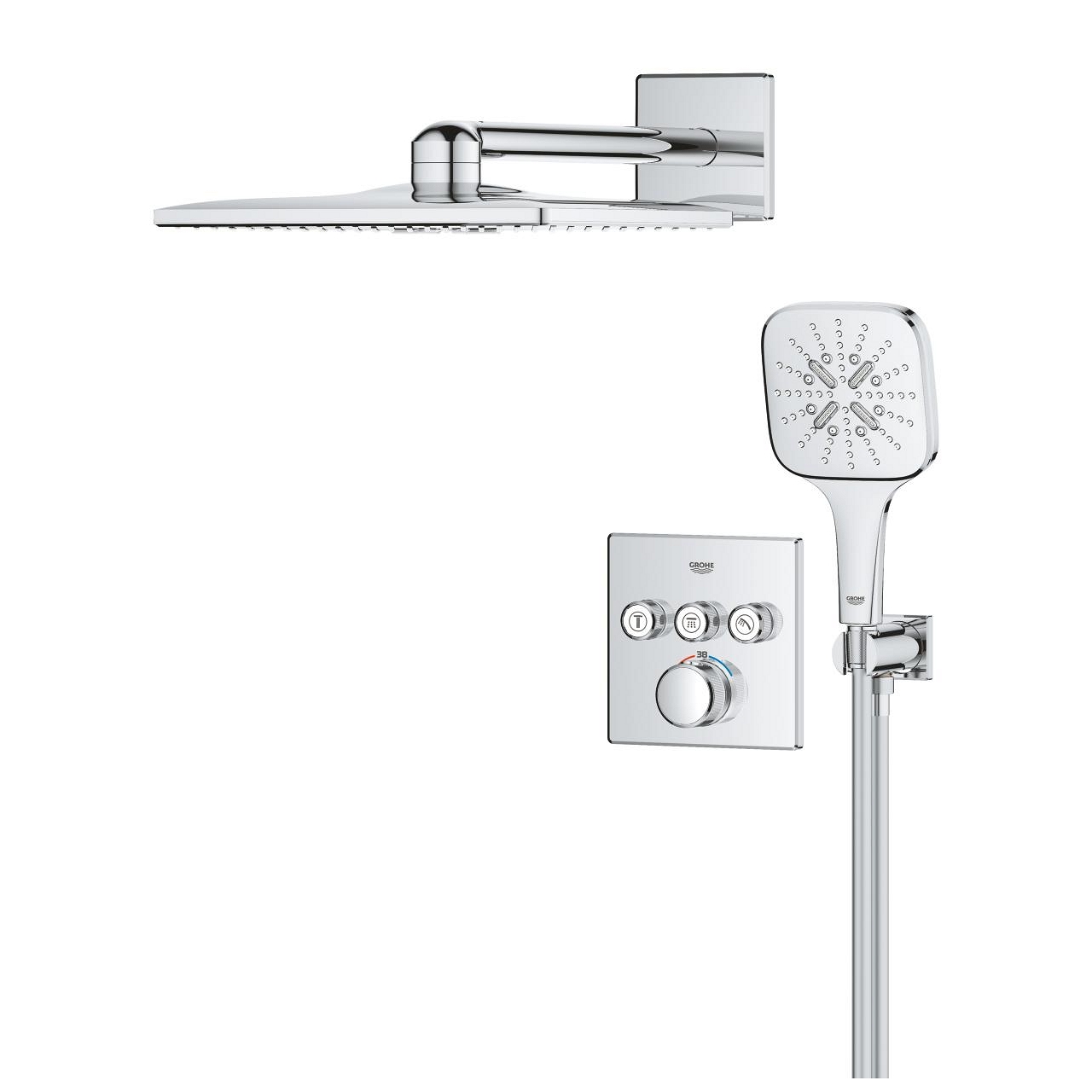 Pack encastré Grohtherm SmartControl Rainshower SmartActive 310 Cube Grohe