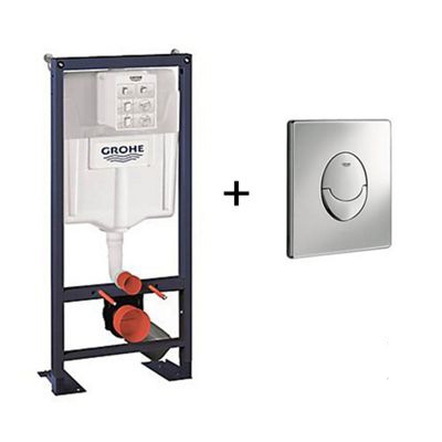 Lot Bâti support SL + plaque de déclenchement 569440Y(1)+1163587(1) Grohe