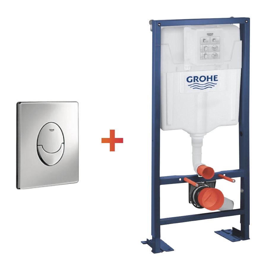 Bâti-support Rapid SL - Hauteur standard autoportant + plaque de commande - Chromé