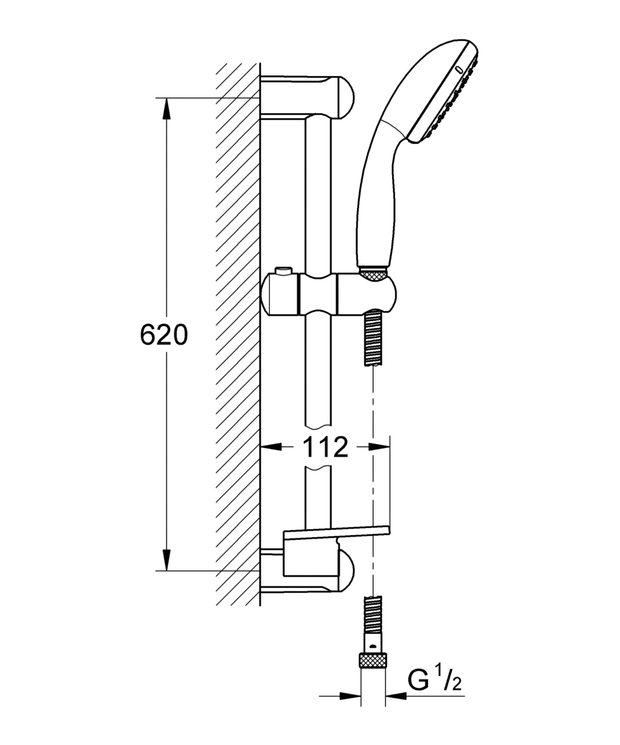 Barre de douche Tempesta 100 - Avec porte-savon Grohe