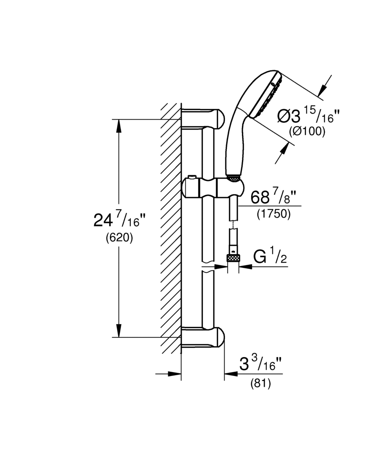 Barre de douche Tempesta 100 Ecojoy Grohe