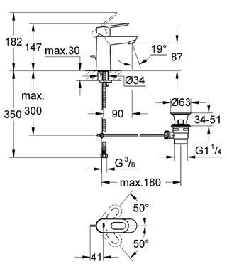 Mitigeur lavabo Bauloop - Taille S Grohe