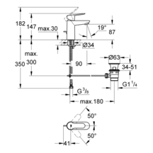 Mitigeur lavabo Bauedge CH3 23559000 Grohe