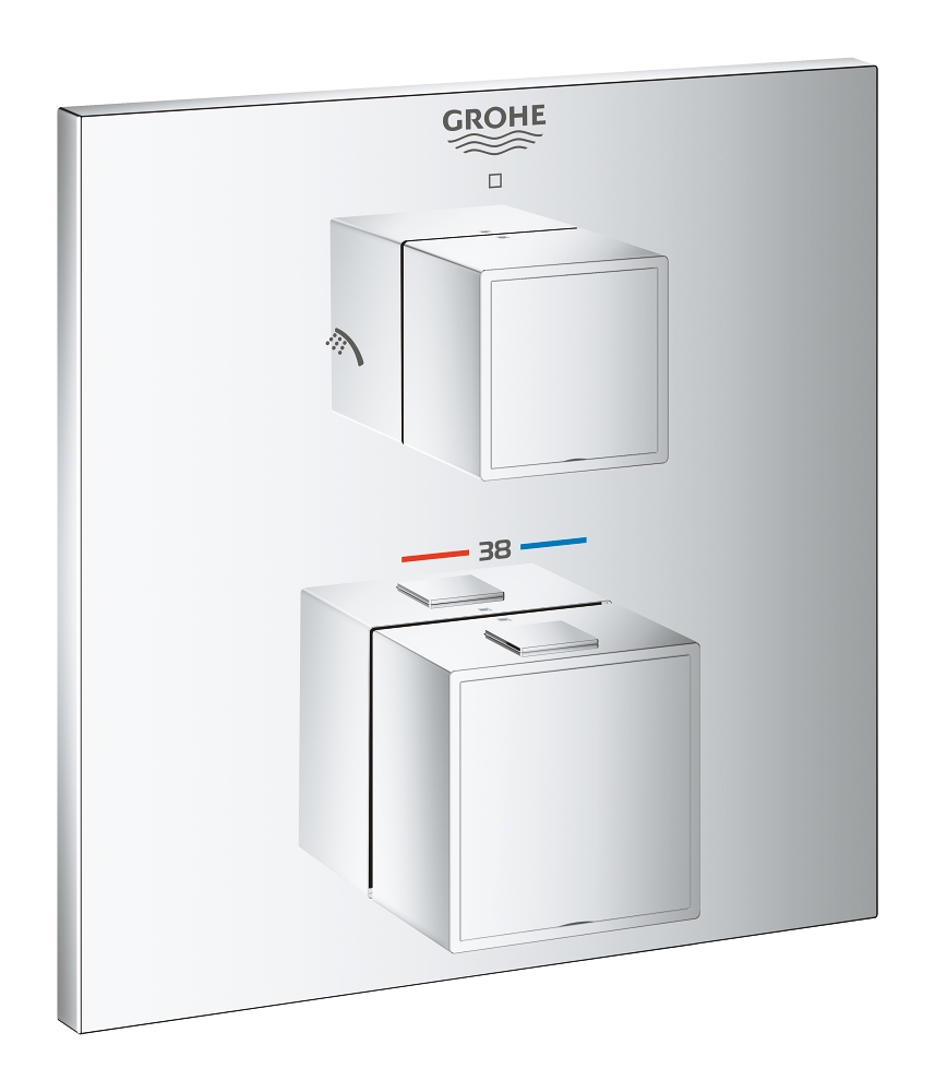 Façade thermostatique douche inverseur Grohtherm Cube 24154000 Grohe
