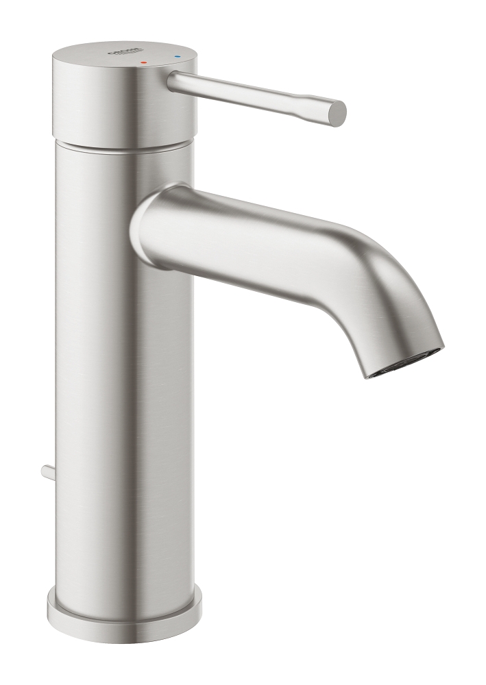 Mitigeur de lavabo Essence Aquaguide - Taille S avec tirette Inox brossé