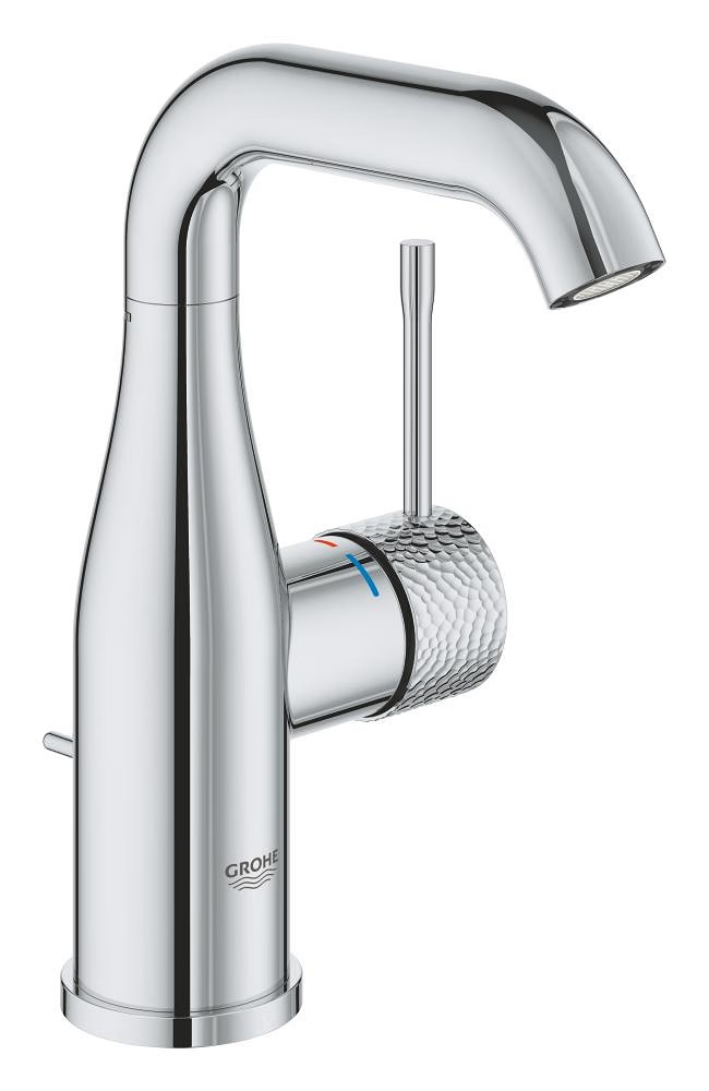Mitigeur Lavabo Taille M Essence Chromé martelé avec tirette
