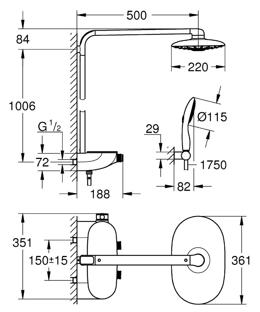 Colonne de douche SmartControl 360 Duo 26250000 Grohe