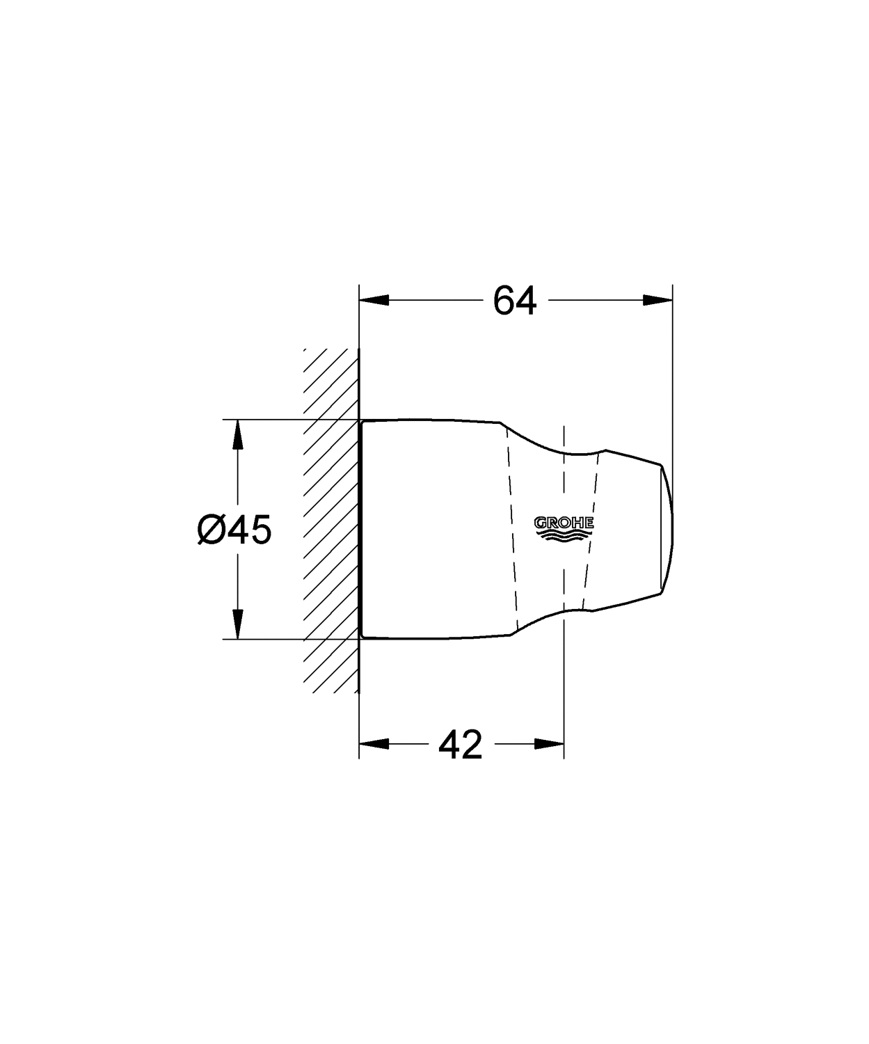 Support douchette Movario mural fixe 28403000 Grohe