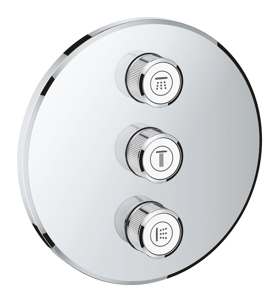 Module de contrôle Grohtherm SmartControl rond avec 3 fonctions Grohe
