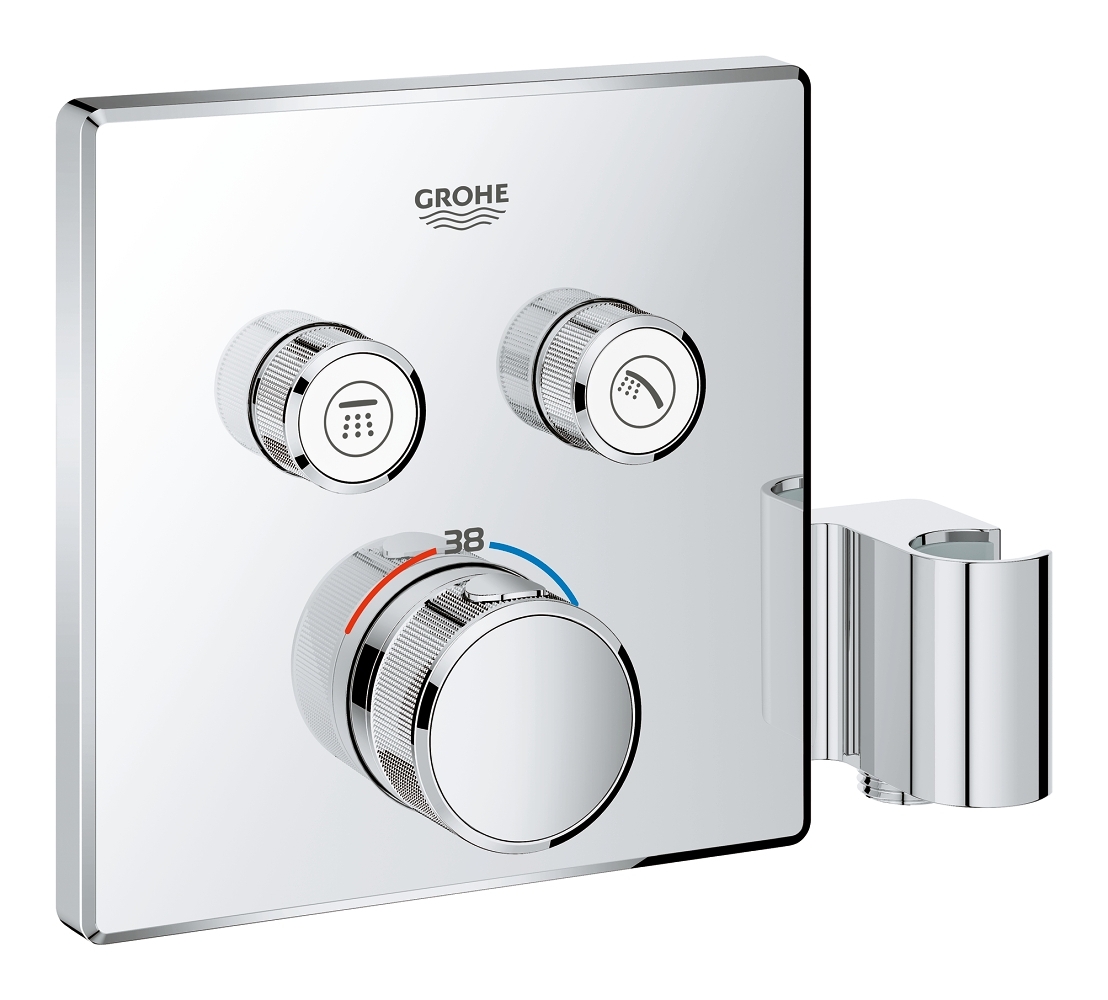 Façade thermostatique 2 sorties Grohtherm SmartControl avec support douchette - Carré 29125000 Grohe