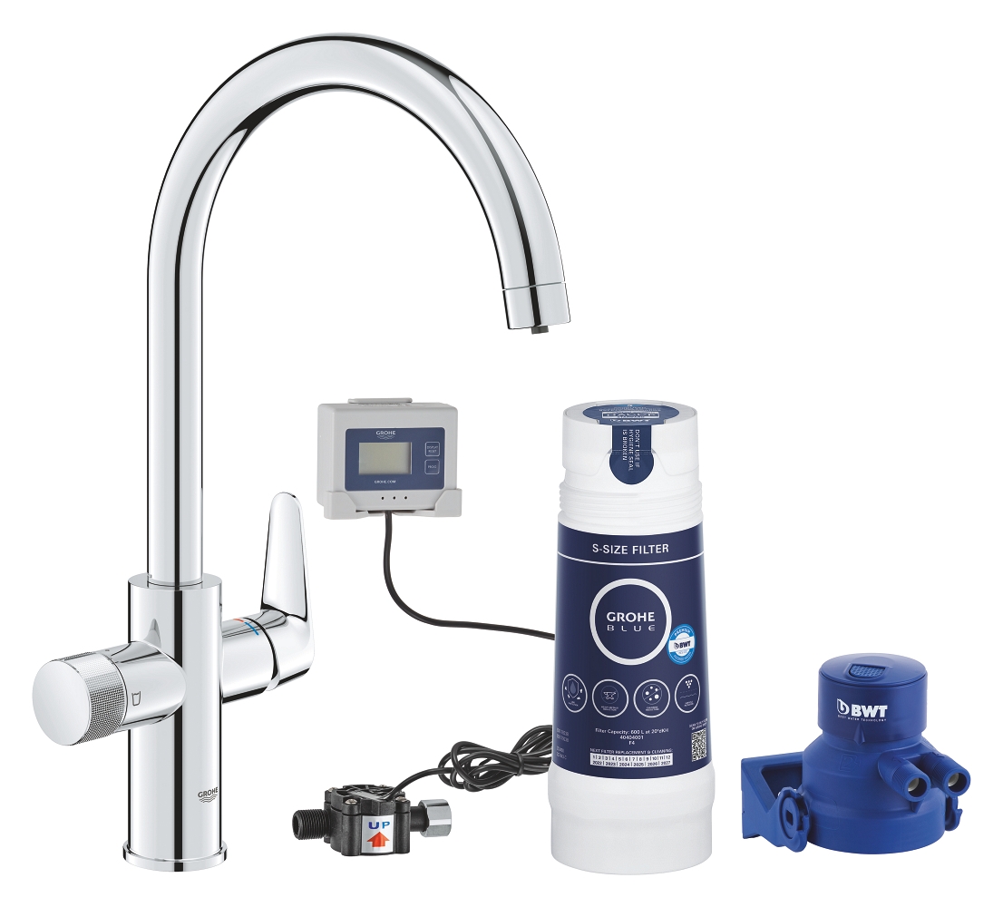 Mitigeur évier bec C Blue Pure Baucurve - Pack Filtrant Grohe