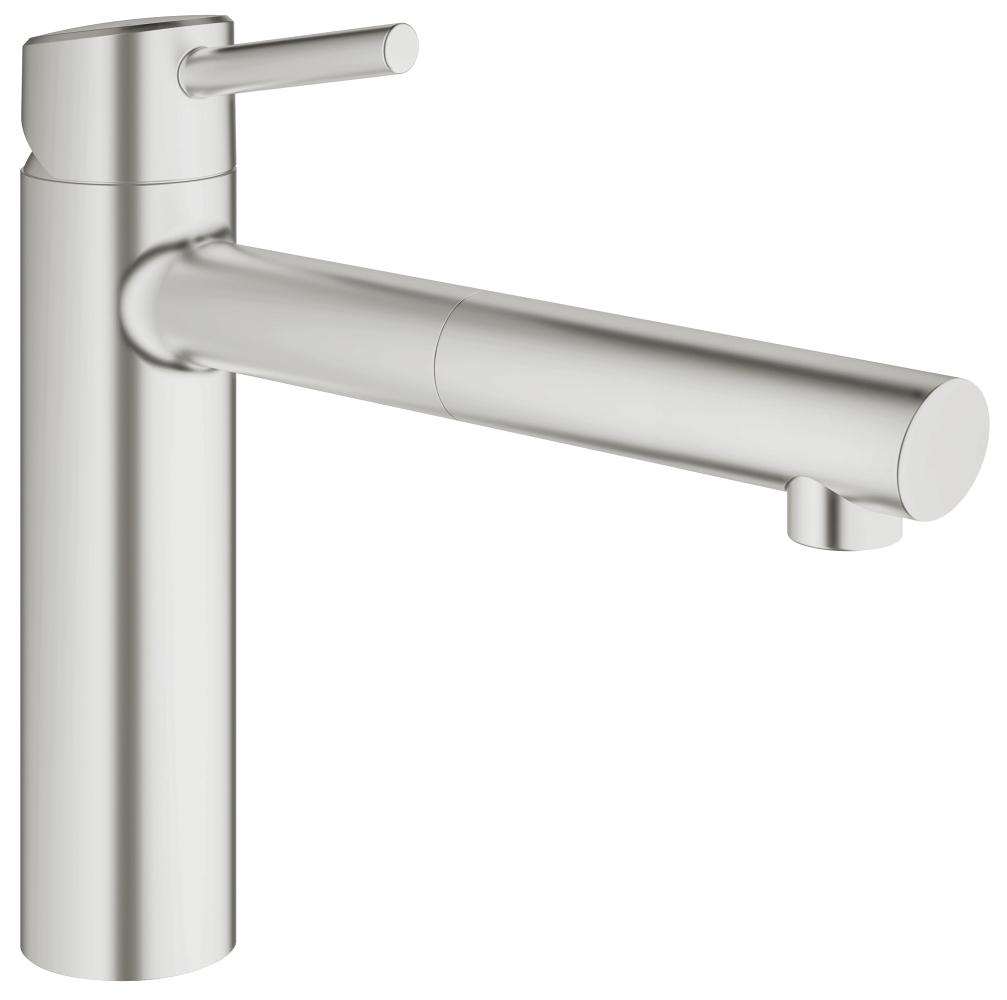 Mitigeur évier Concetto - Bec medium - Mousseur extractible Grohe