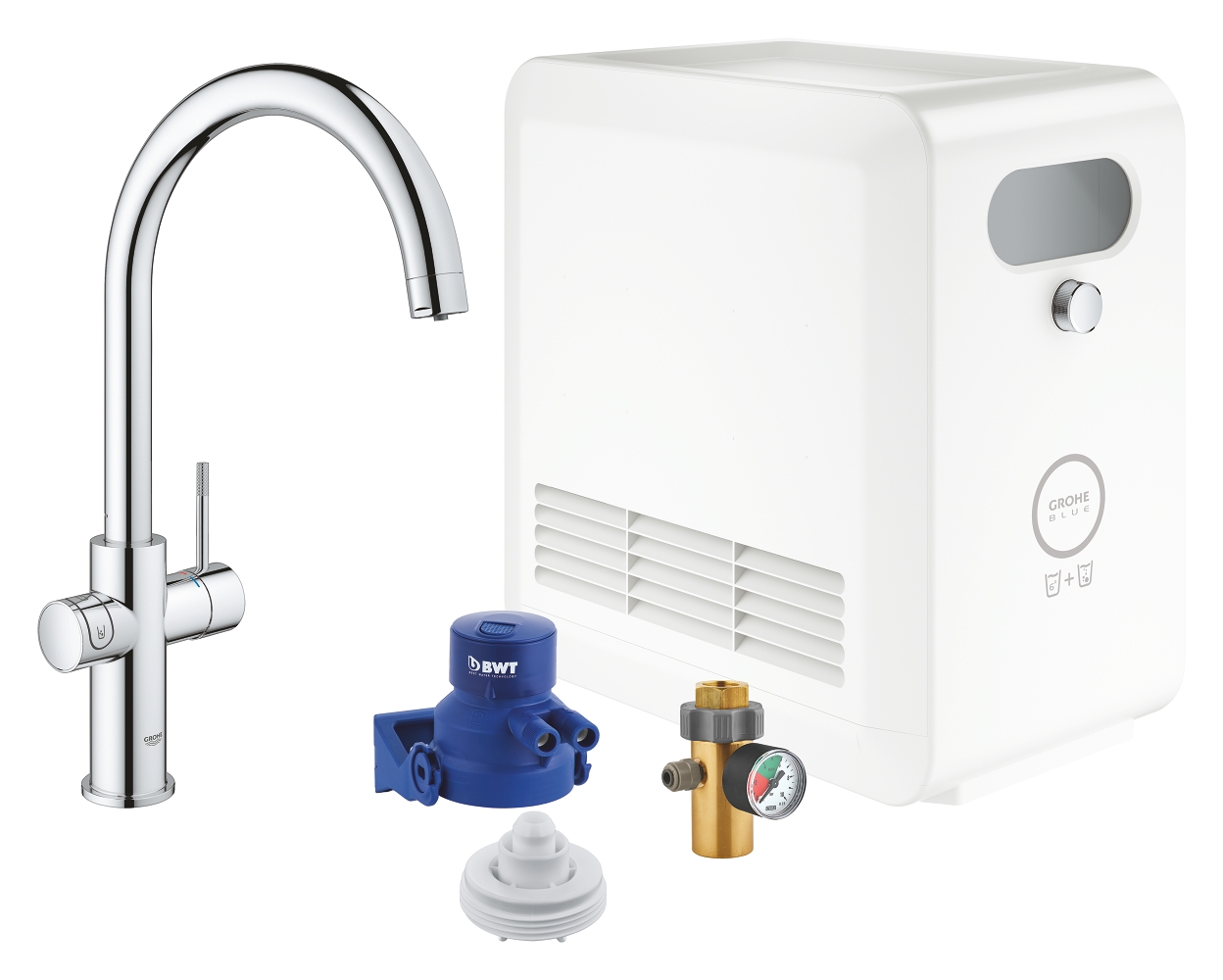 Pack filtrant Blue Professionnel 2 circuits - Mitigeur bec C Grohe