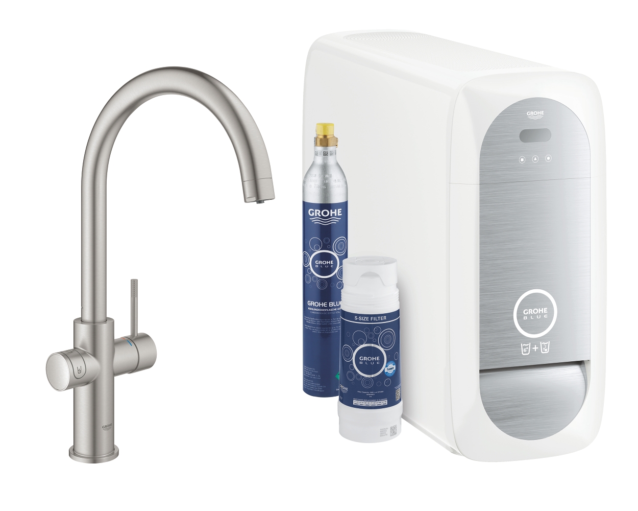Mitigeur évier bec C Blue Home - Pack Filtrant Grohe