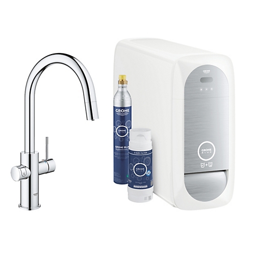 Pack filtrant Blue Home 2 circuits - Mitigeur bec C mousseur extractible Grohe