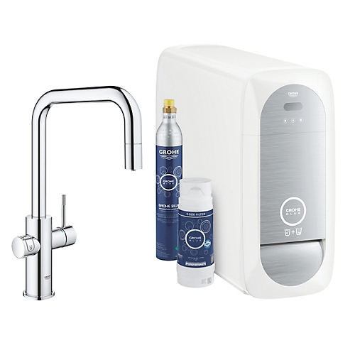 Pack filtrant Blue Home 2 circuits - Mitigeur bec U mousseur extractible Grohe