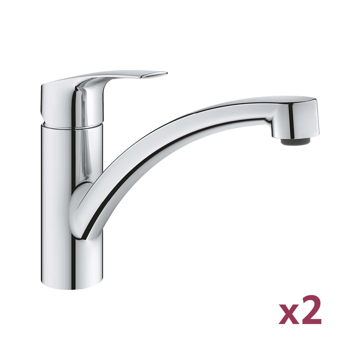 Lot de 2 mitigeurs évier Eurosmart C3 - Bec bas